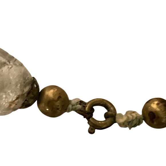 Antique Venetian  Art Glass Silver Foiled Bead Necklace Art Deco Art Nouveau - Picture 5 of 5